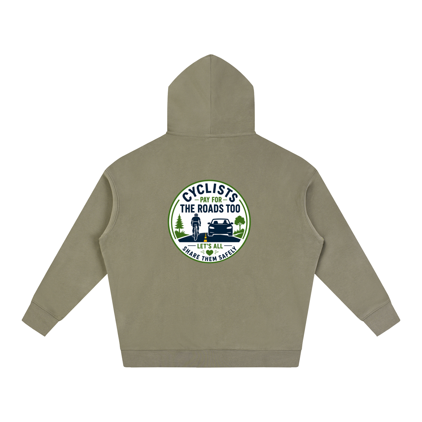 Cyclists Pay for the Roads too - Oversize Fleeced Hoodie